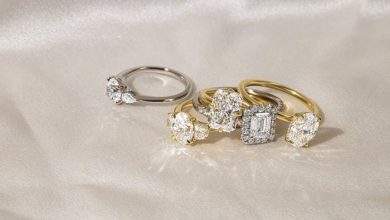 5 ring gold silver diamond stack
